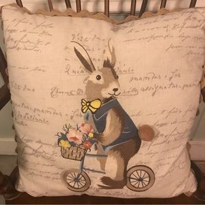 NWOT Darling Easter pillow by Pier One. Has a great tan trim around it! #Easter